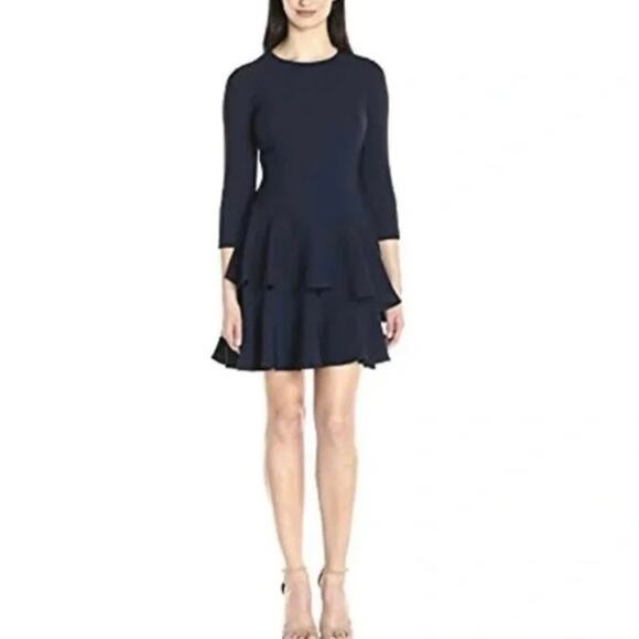 Eliza J. Flounce Layers Mini Dress Old Money Preppy Regency Rich Chic Elegant 4 - Picture 1 of 8